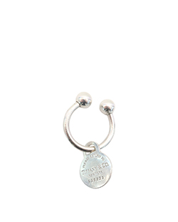 Tiffany Round Tag Key Ring, Sterling Silver, M, 536305, DB, B, 2*